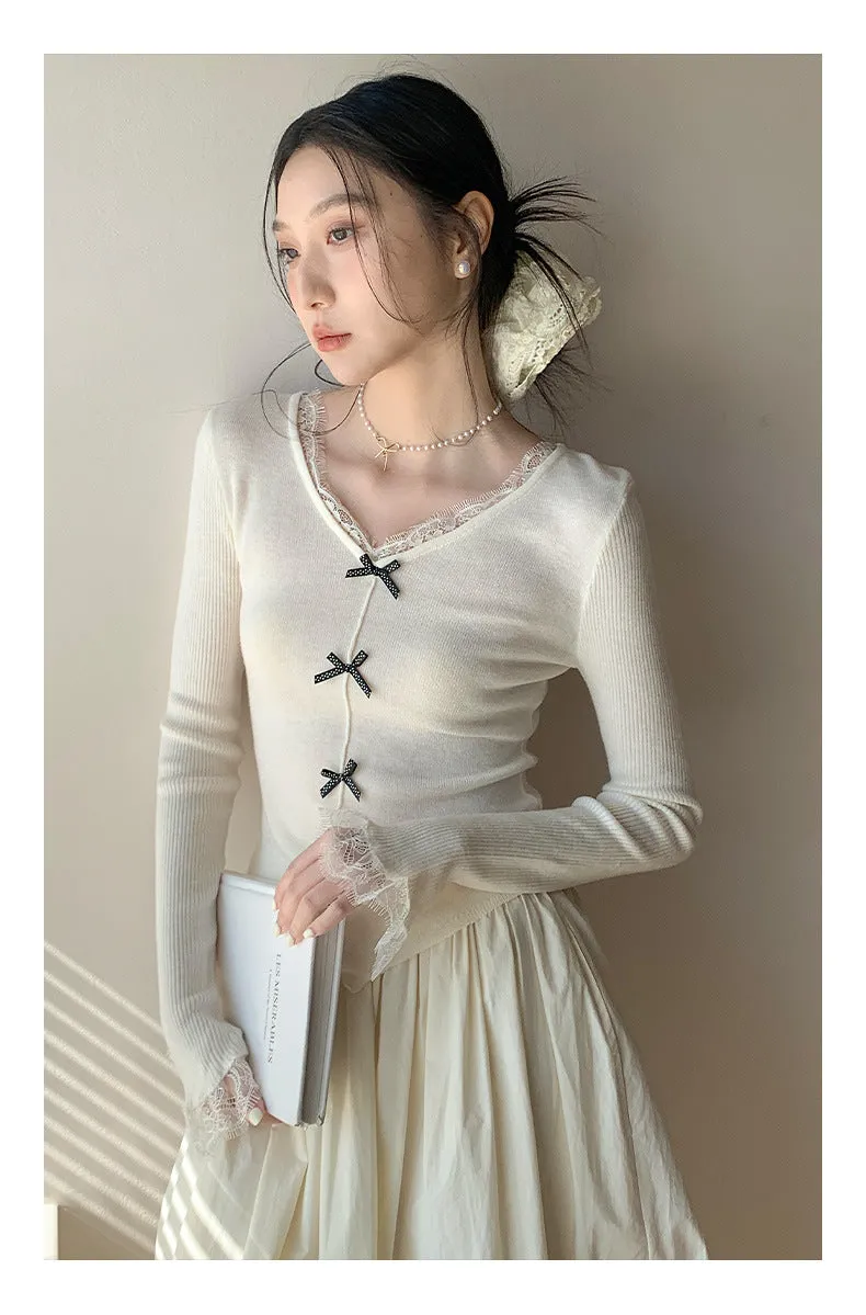 Wool bow sweater