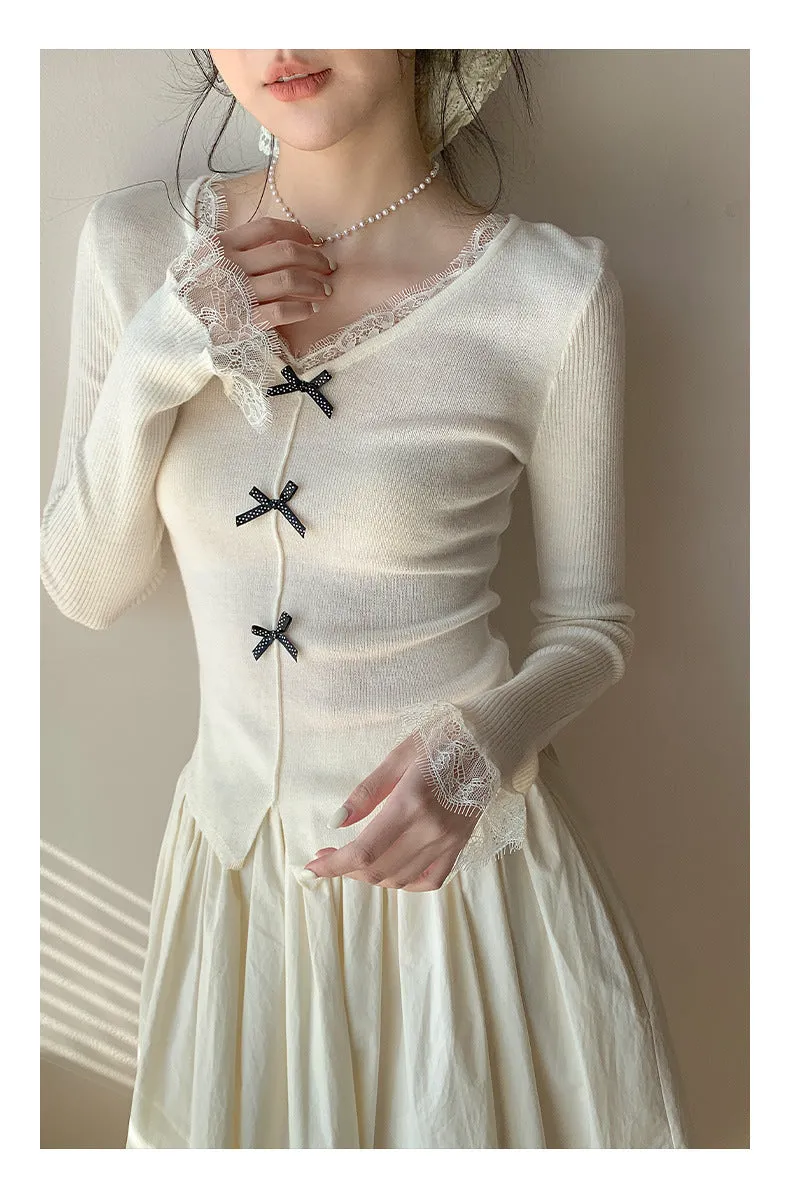 Wool bow sweater