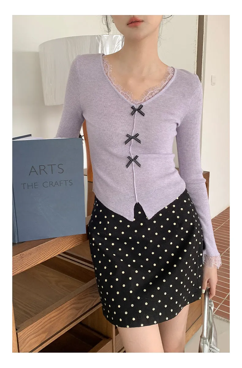 Wool bow sweater