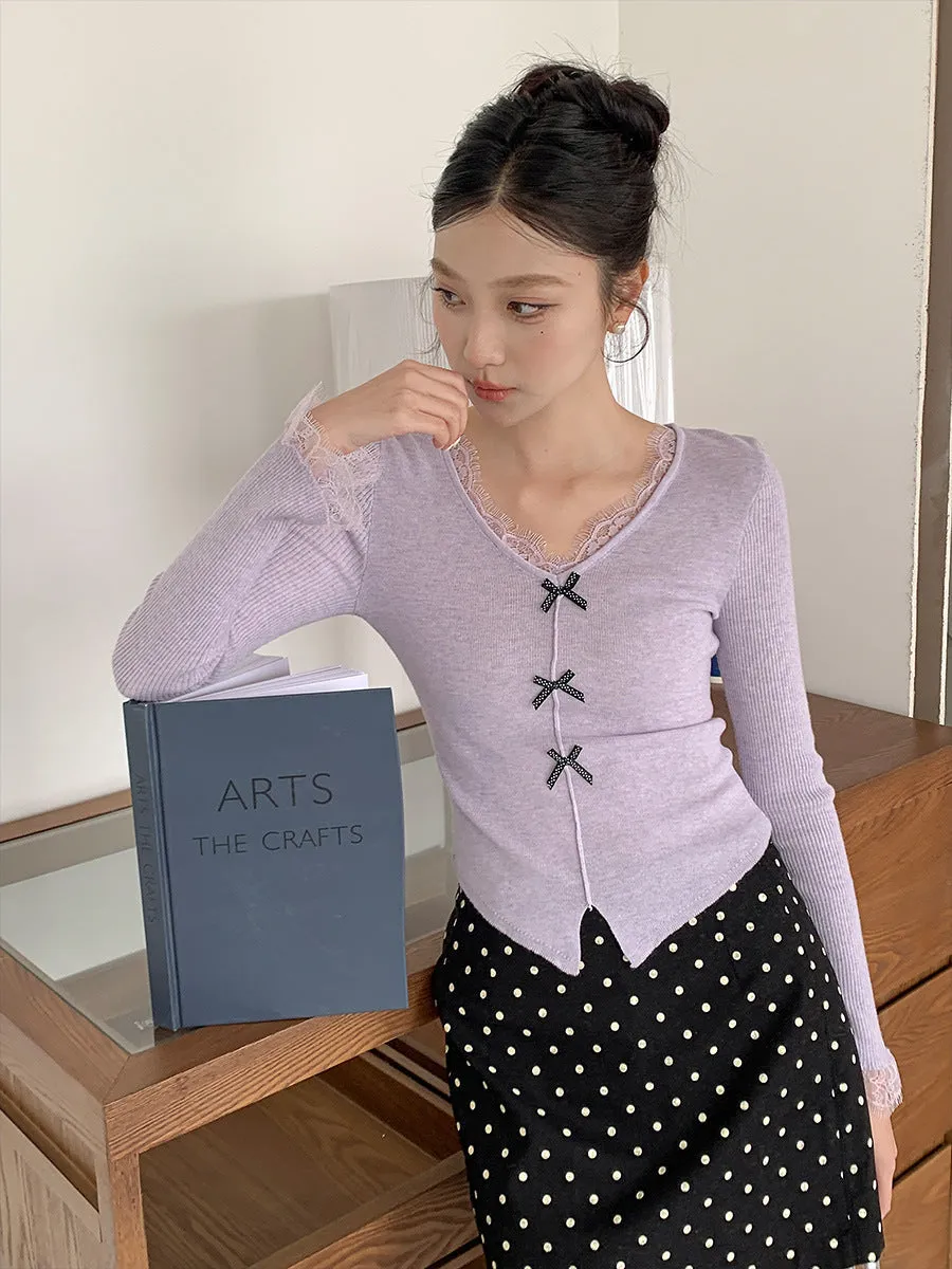 Wool bow sweater