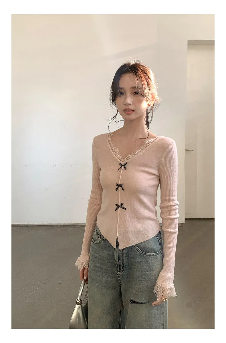 Wool bow sweater