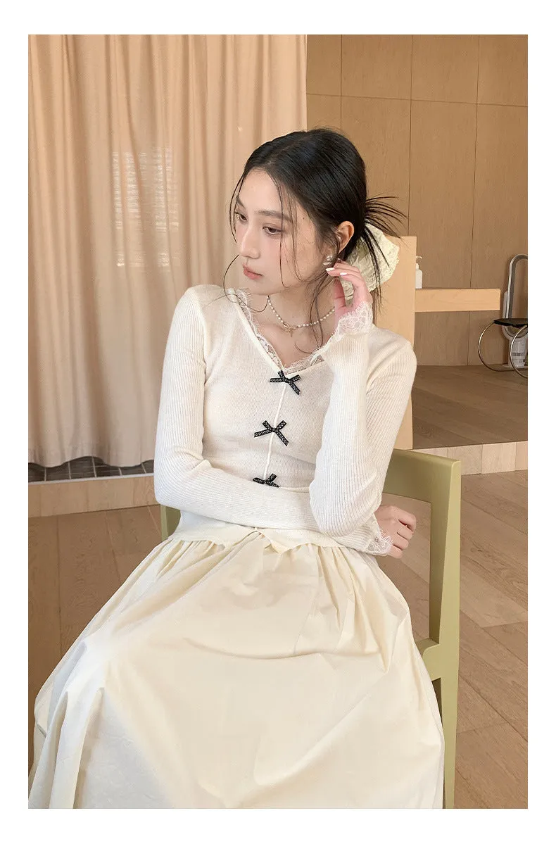 Wool bow sweater