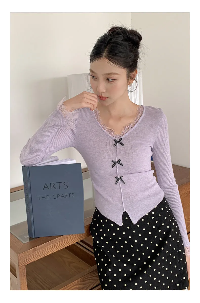 Wool bow sweater