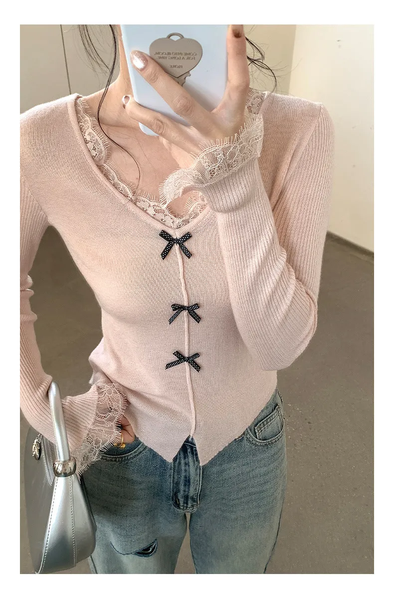 Wool bow sweater