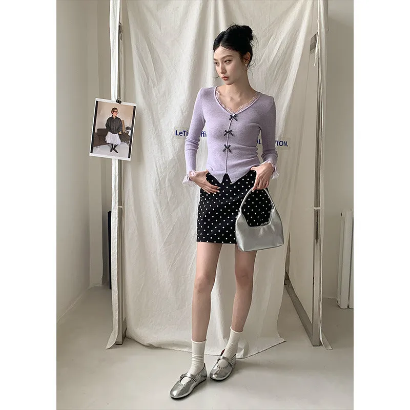 Wool bow sweater