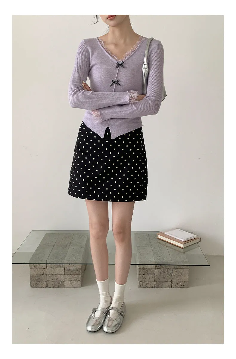 Wool bow sweater