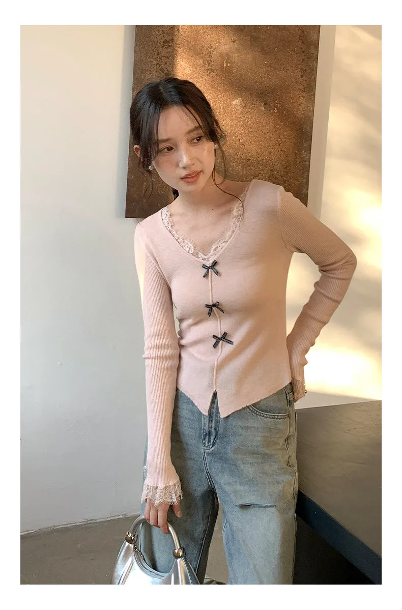 Wool bow sweater