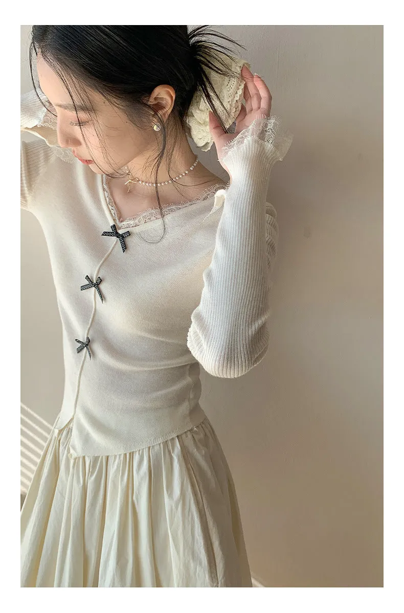 Wool bow sweater