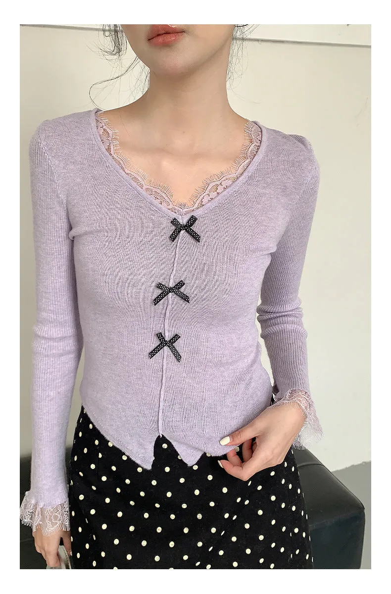 Wool bow sweater