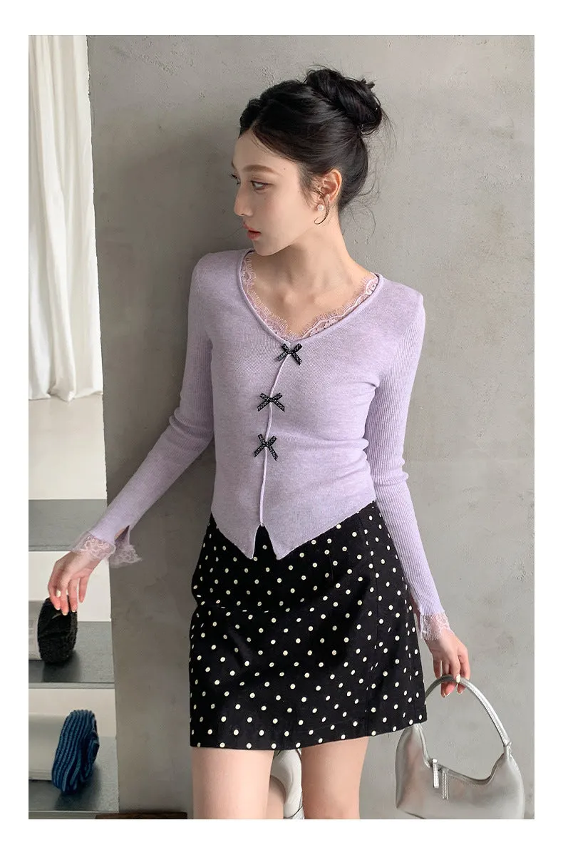 Wool bow sweater