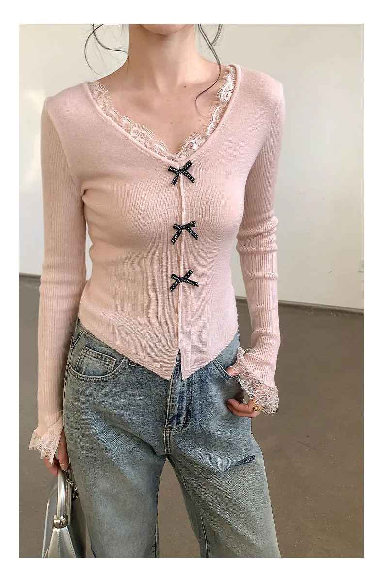 Wool bow sweater