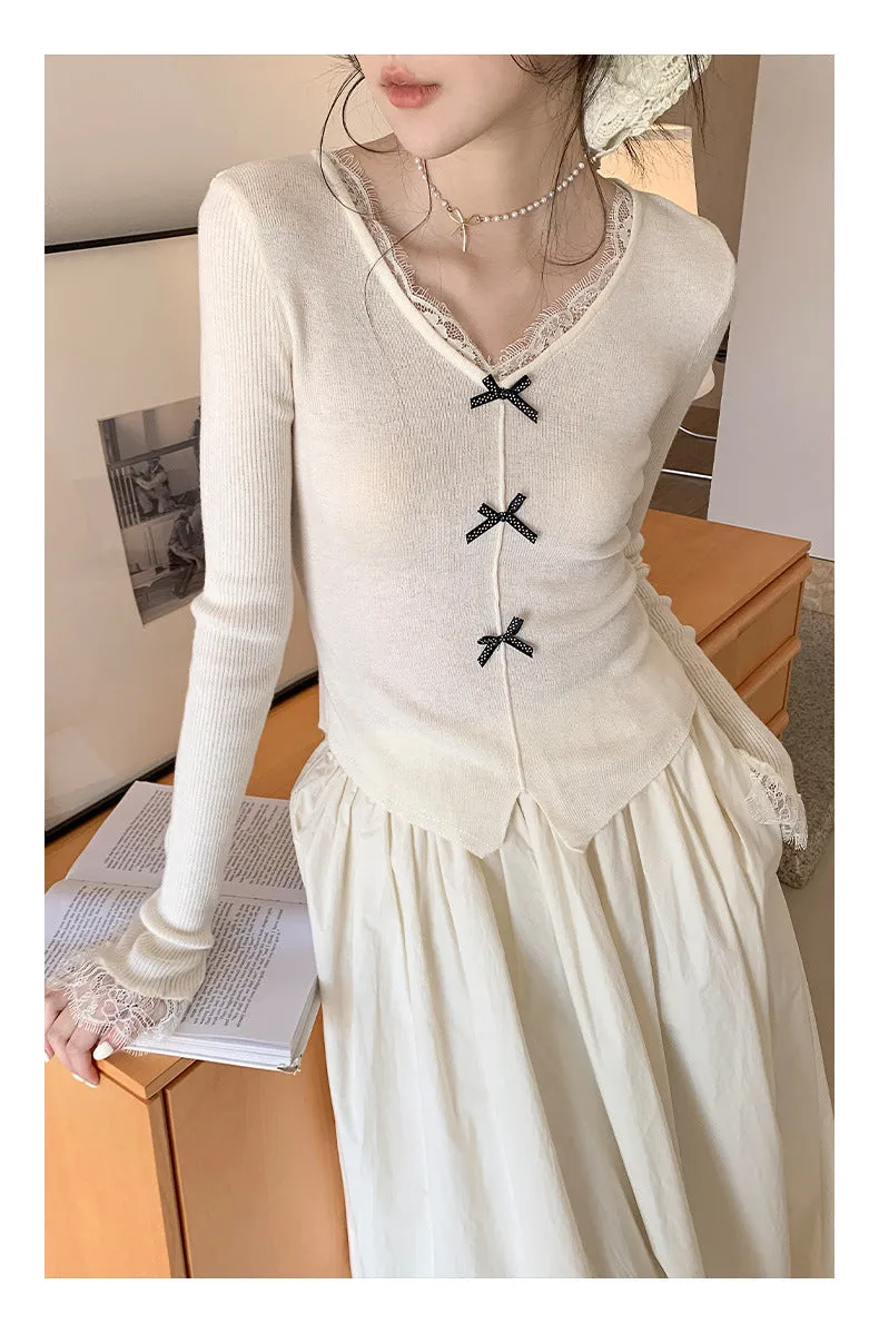 Wool bow sweater