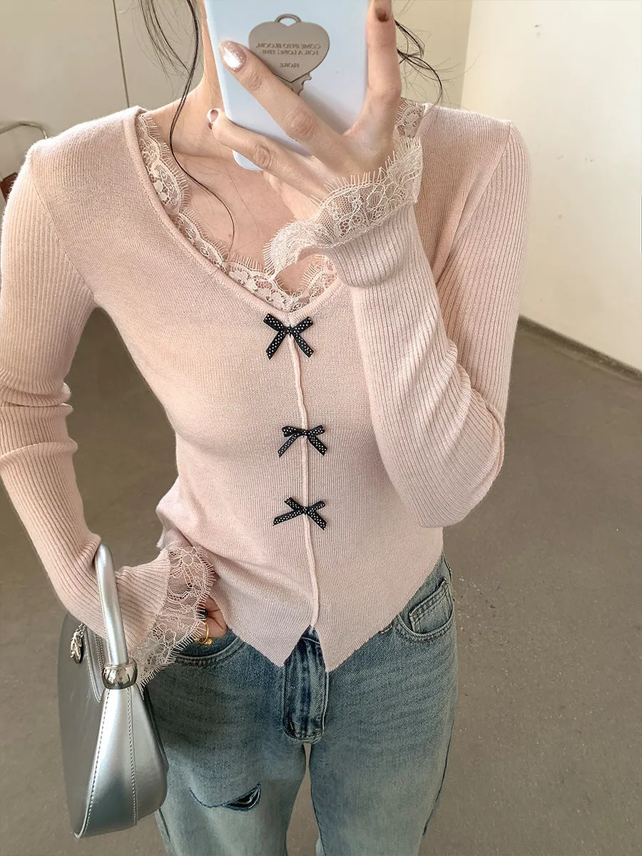 Wool bow sweater