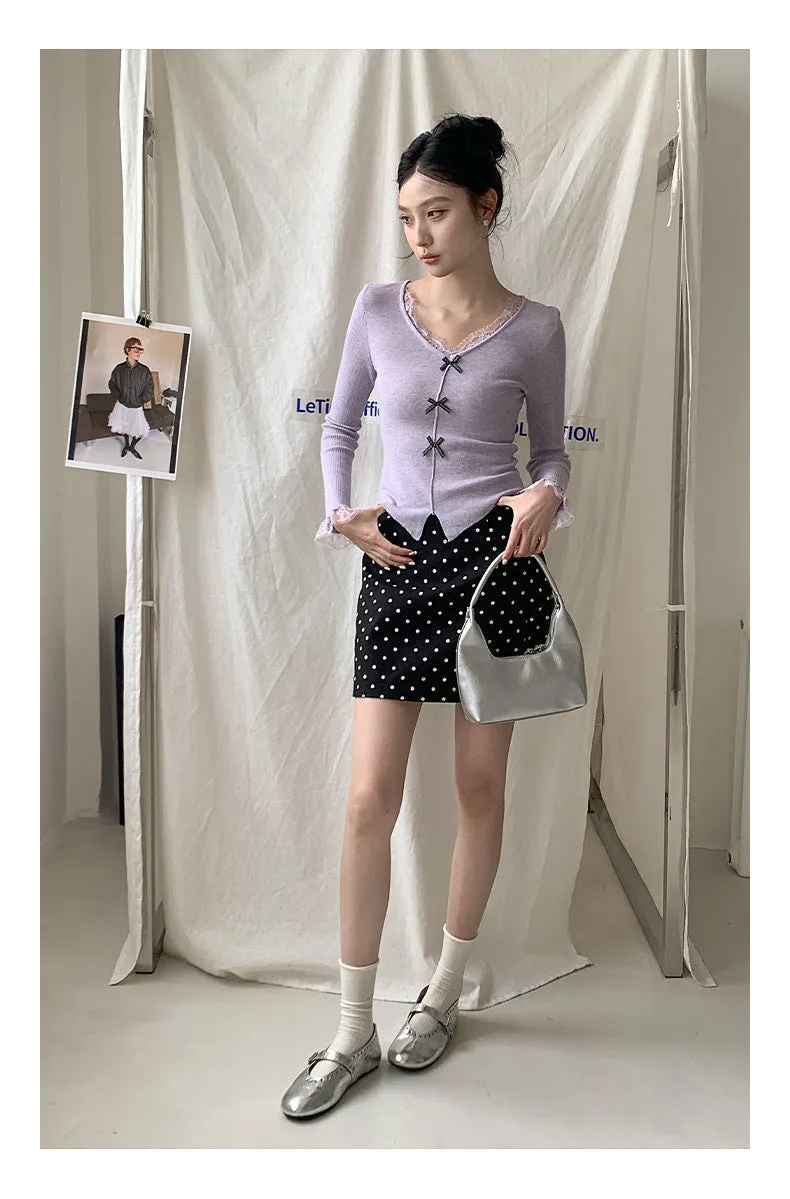 Wool bow sweater