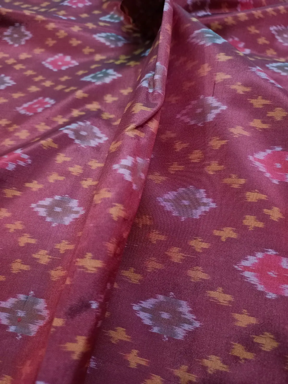 Woven Pure Soft Silk Double Ikat Handloom Fabric