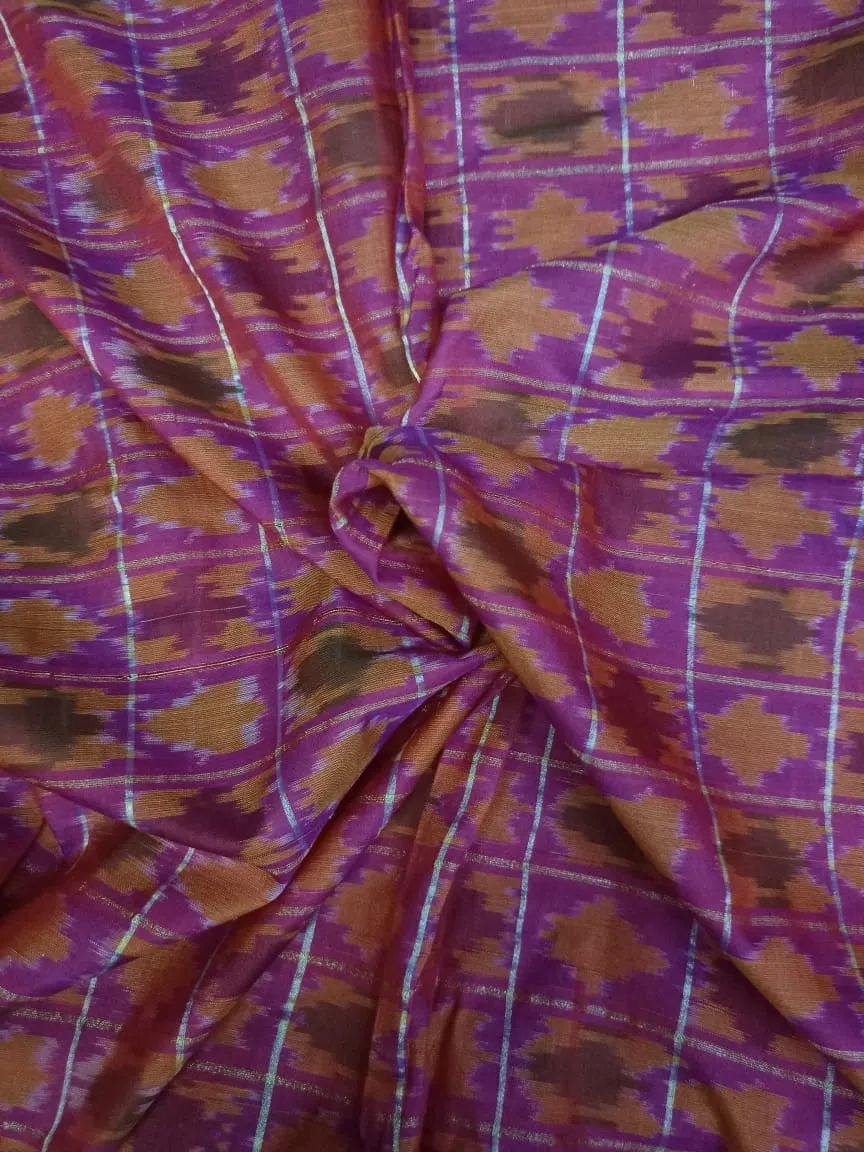 Woven Pure Soft Silk Double Ikat Handloom Fabric