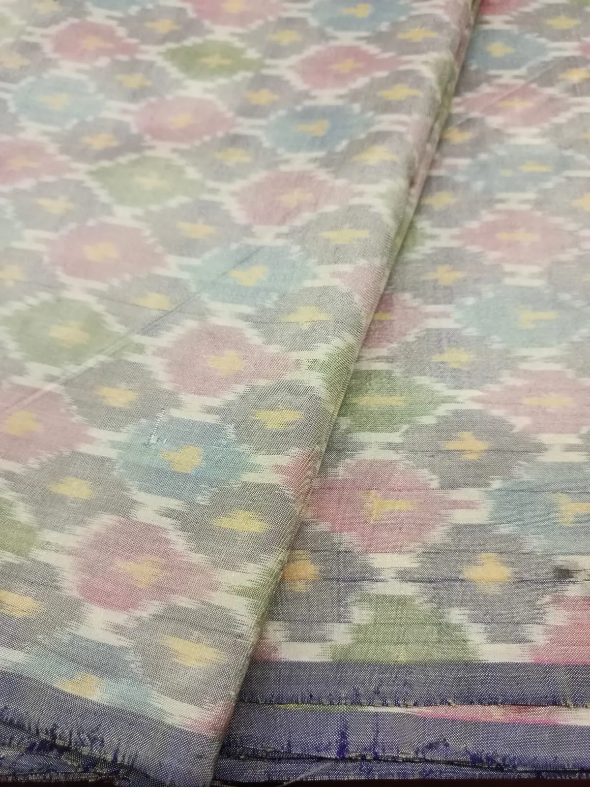 Woven Pure Soft Silk Double Ikat Handloom Fabric
