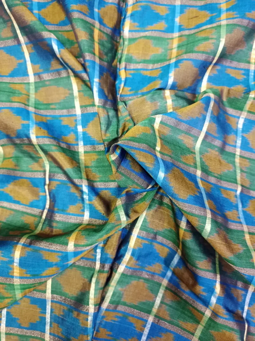 Woven Pure Soft Silk Double Ikat Handloom Fabric