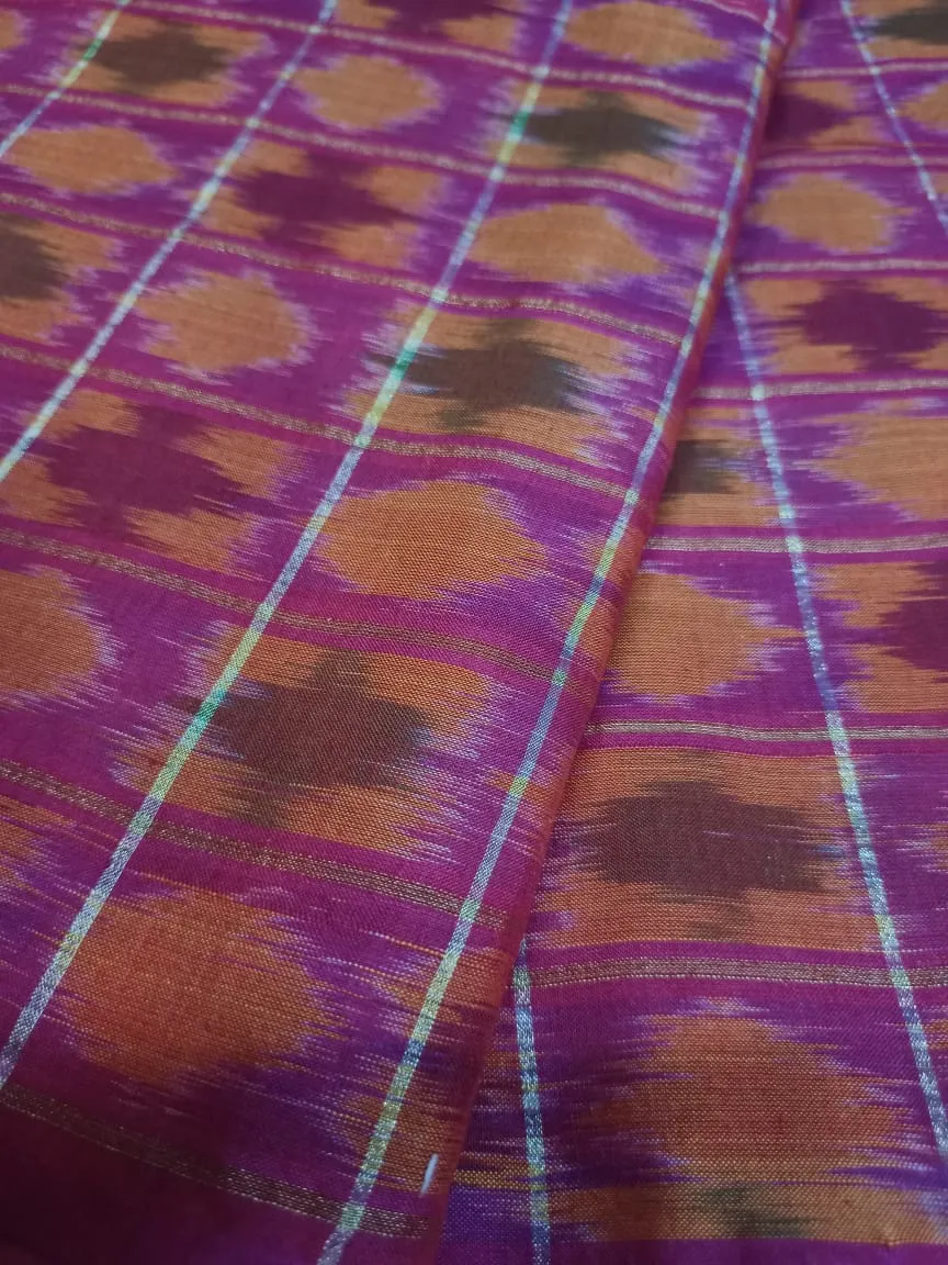 Woven Pure Soft Silk Double Ikat Handloom Fabric