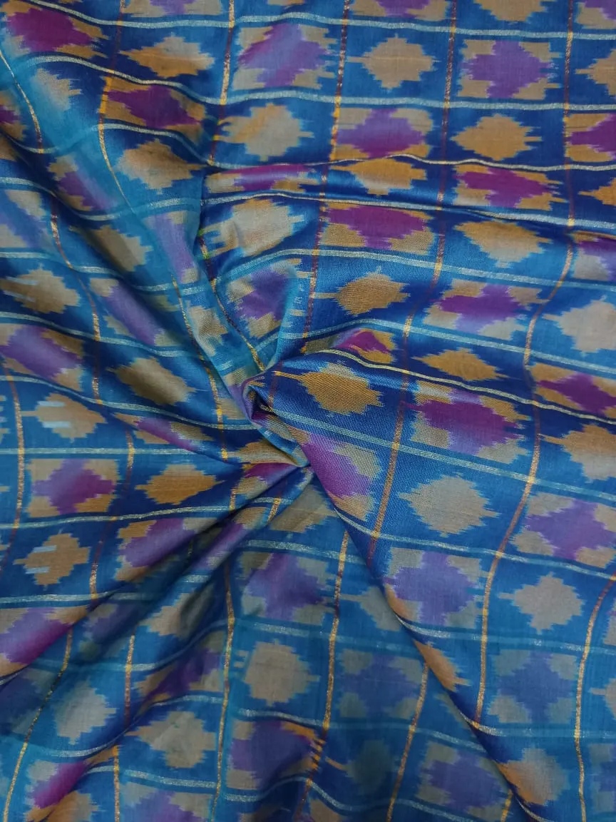 Woven Pure Soft Silk Double Ikat Handloom Fabric