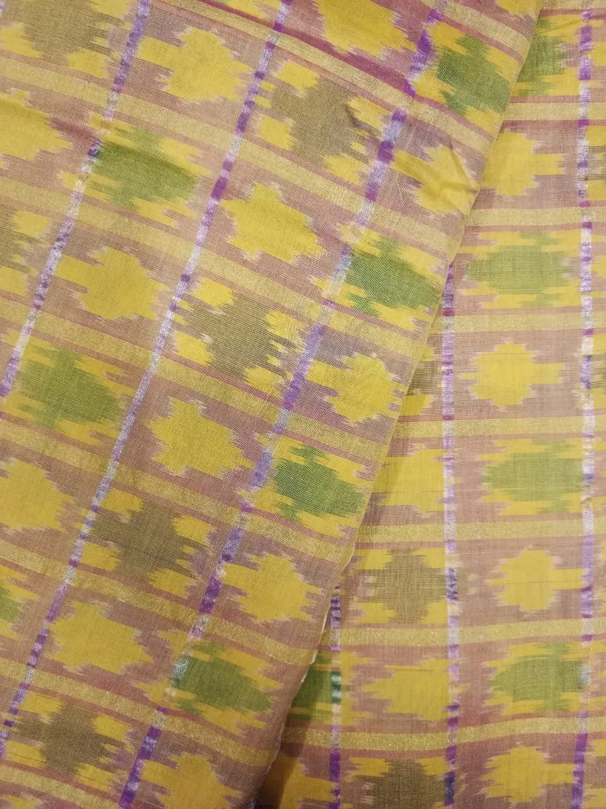 Woven Pure Soft Silk Double Ikat Handloom Fabric