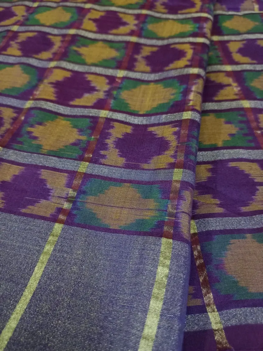 Woven Pure Soft Silk Double Ikat Handloom Fabric