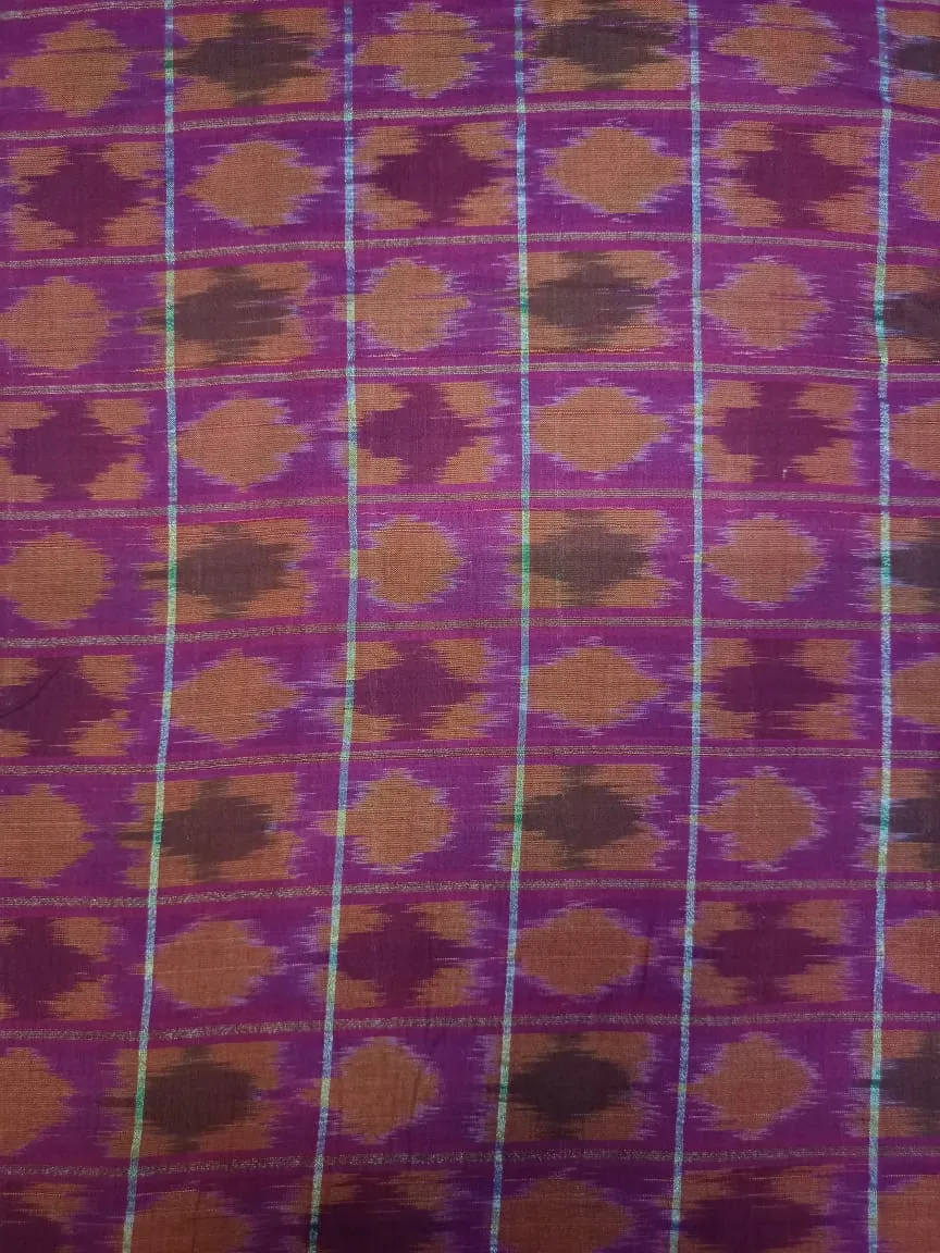 Woven Pure Soft Silk Double Ikat Handloom Fabric