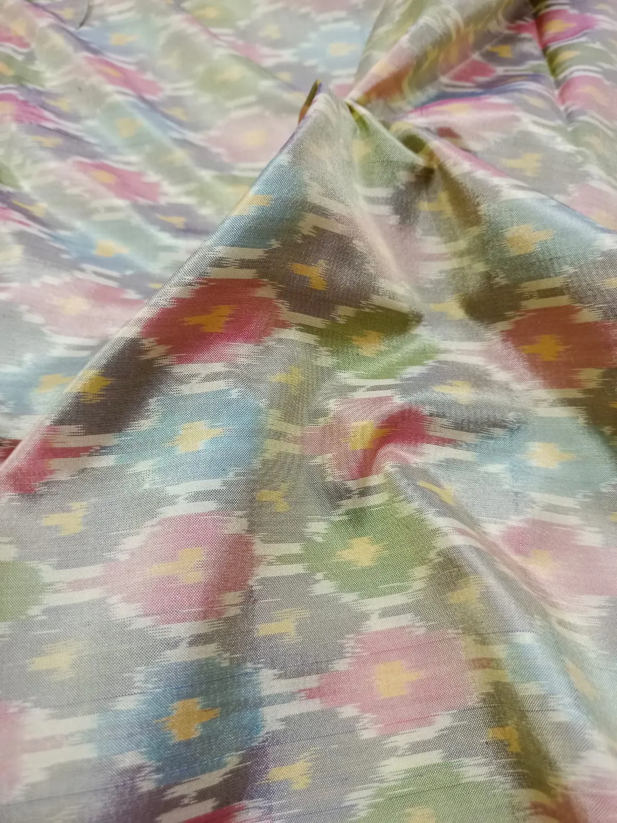 Woven Pure Soft Silk Double Ikat Handloom Fabric