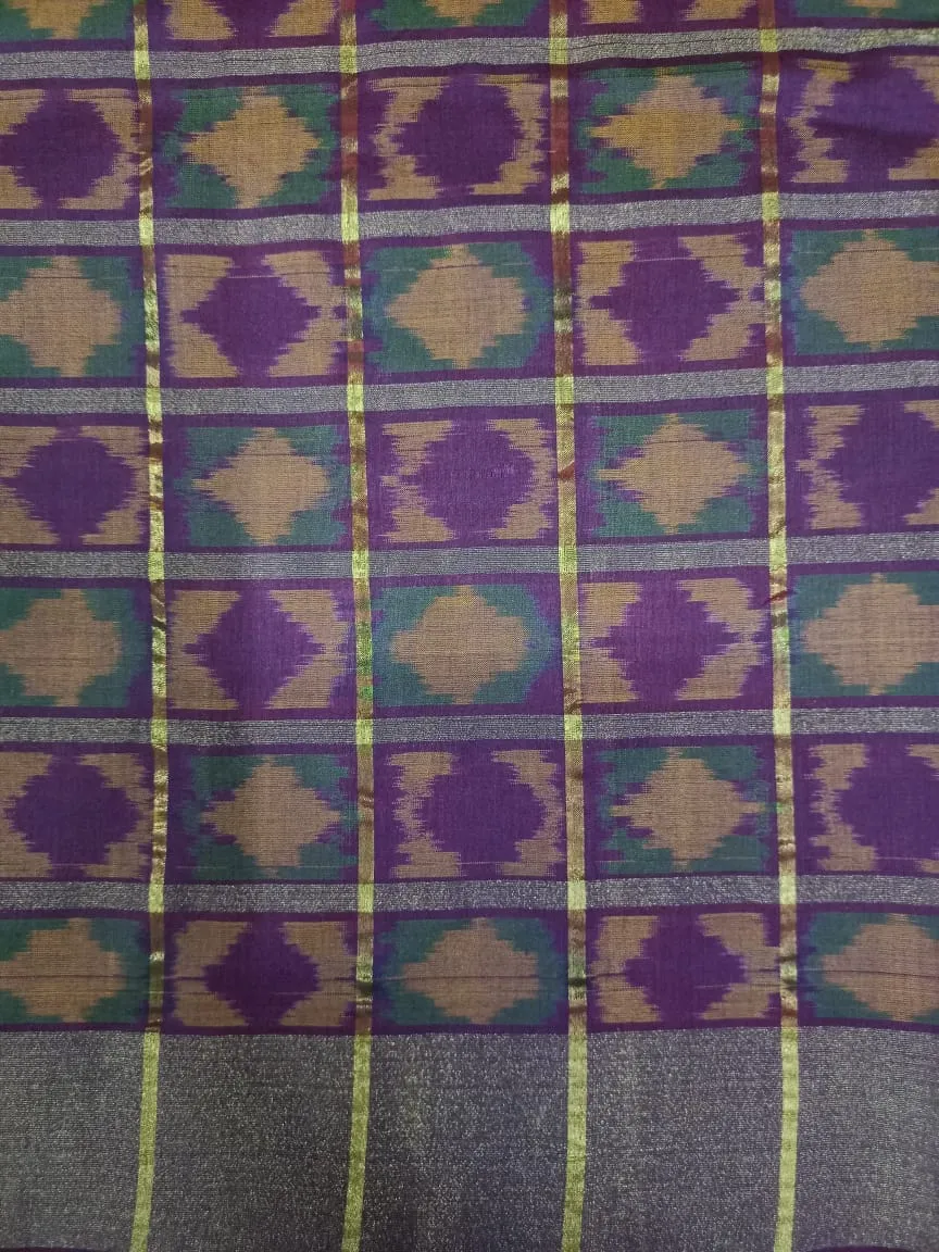 Woven Pure Soft Silk Double Ikat Handloom Fabric