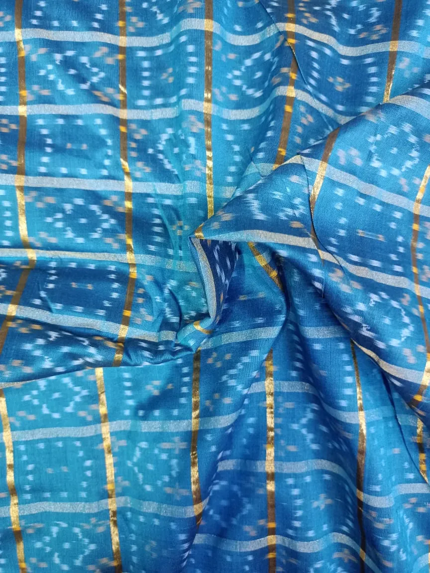 Woven Pure Soft Silk Double Ikat Handloom Fabric