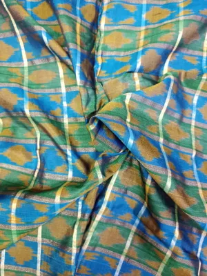 Woven Pure Soft Silk Double Ikat Handloom Fabric