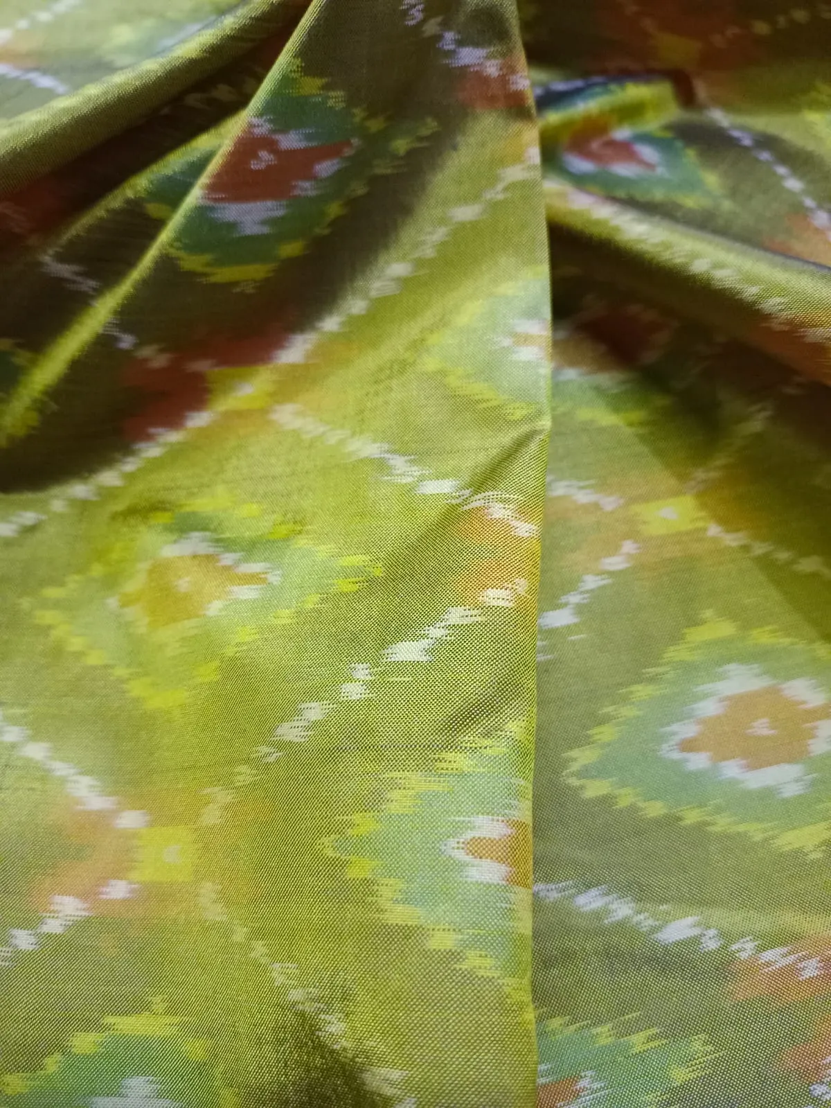 Woven Pure Soft Silk Double Ikat Handloom Fabric