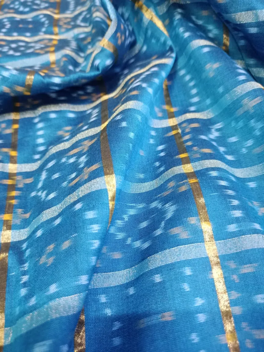 Woven Pure Soft Silk Double Ikat Handloom Fabric
