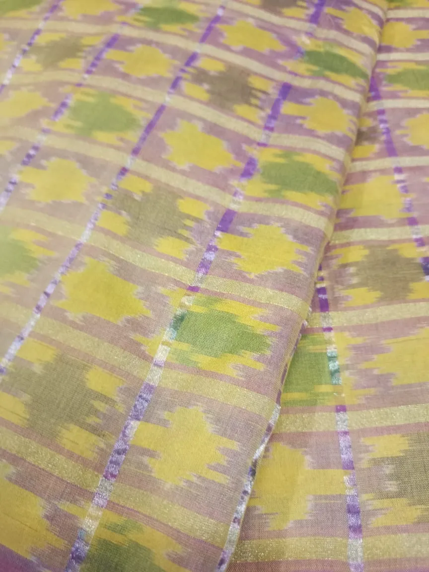 Woven Pure Soft Silk Double Ikat Handloom Fabric
