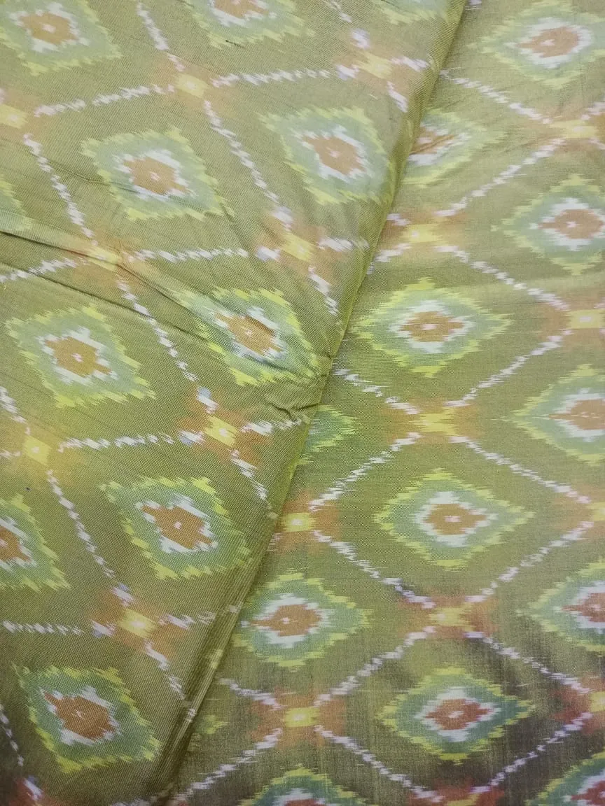 Woven Pure Soft Silk Double Ikat Handloom Fabric