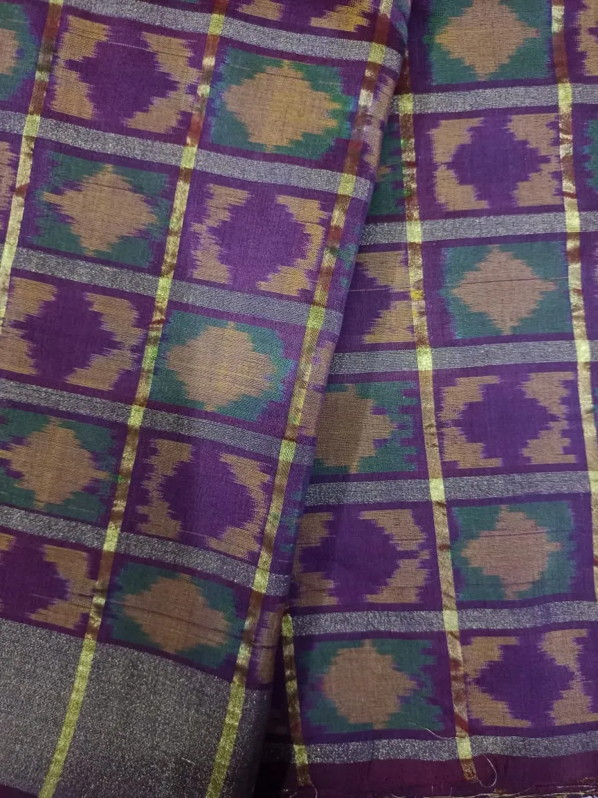 Woven Pure Soft Silk Double Ikat Handloom Fabric