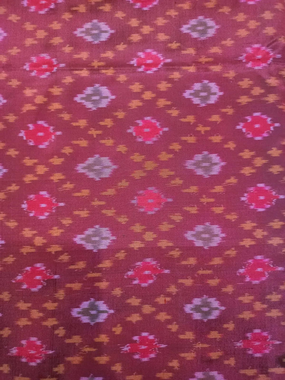 Woven Pure Soft Silk Double Ikat Handloom Fabric