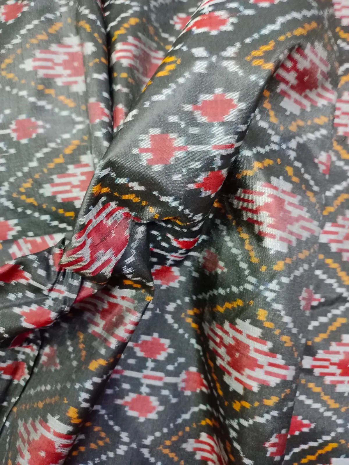 Woven Pure Soft Silk Double Ikat Handloom Fabric