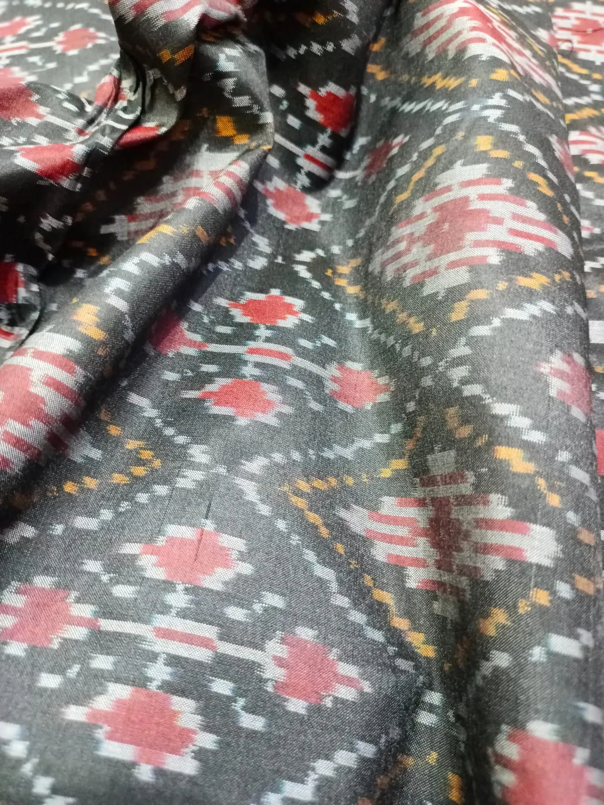 Woven Pure Soft Silk Double Ikat Handloom Fabric