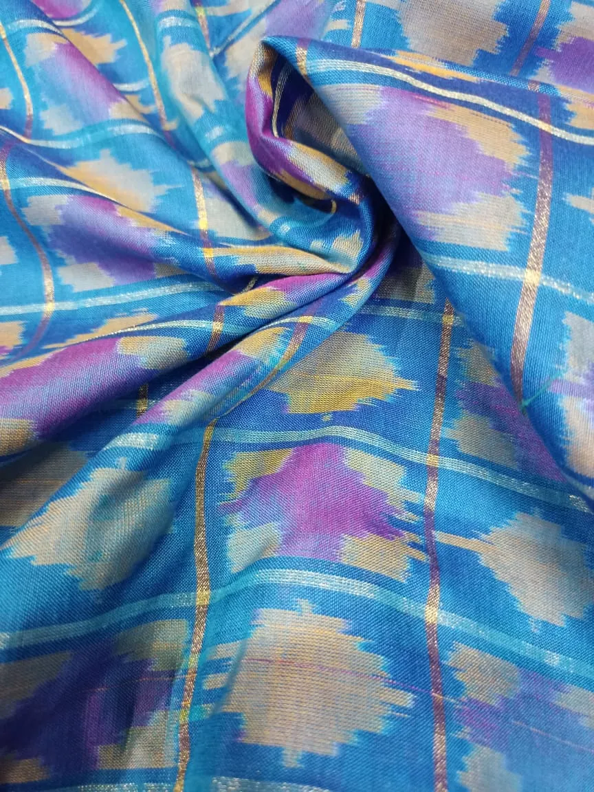 Woven Pure Soft Silk Double Ikat Handloom Fabric