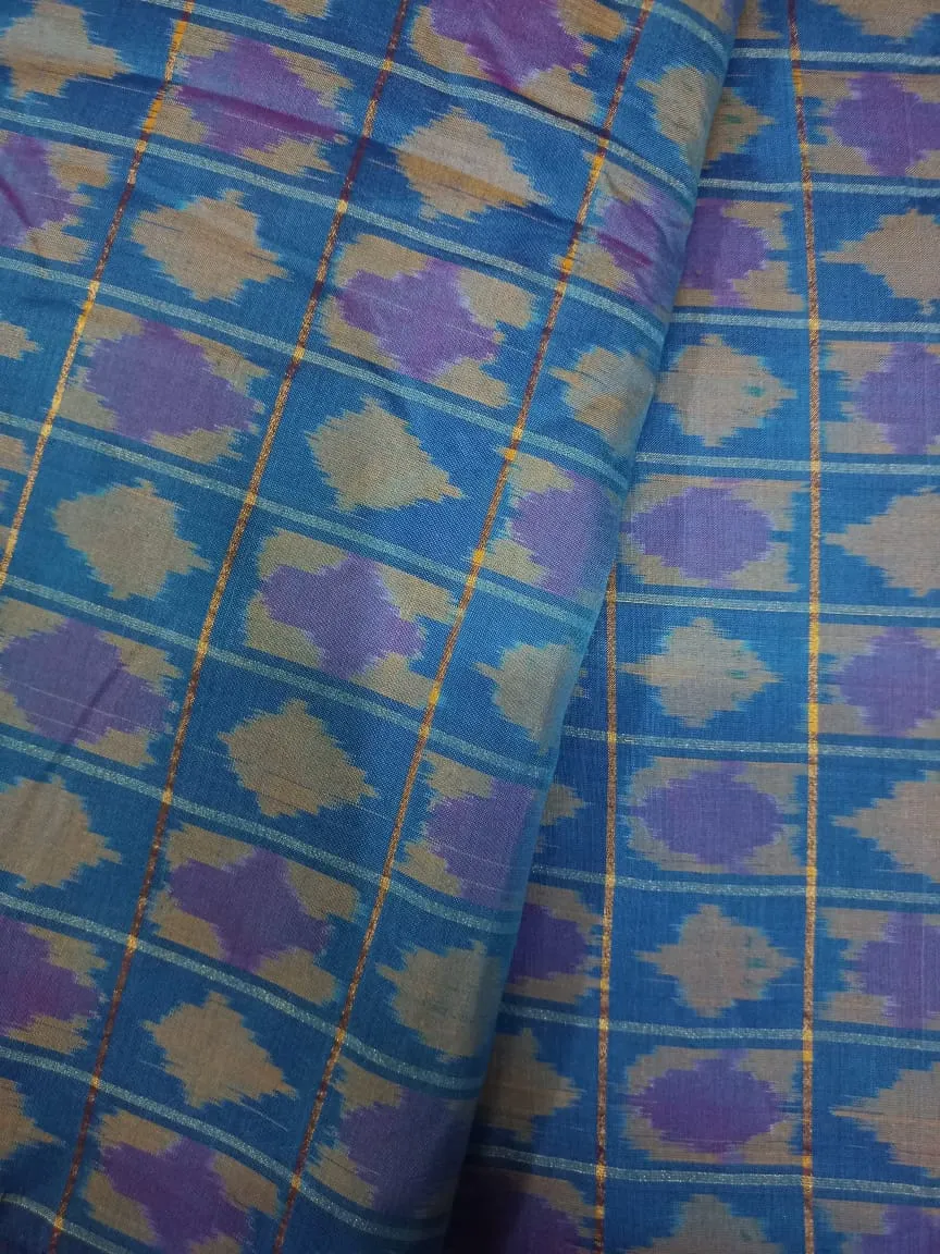 Woven Pure Soft Silk Double Ikat Handloom Fabric