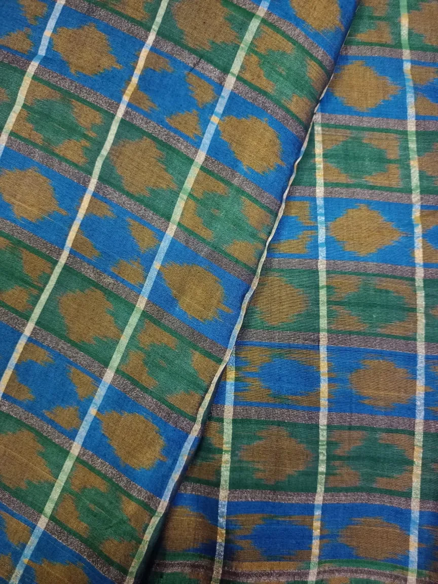 Woven Pure Soft Silk Double Ikat Handloom Fabric