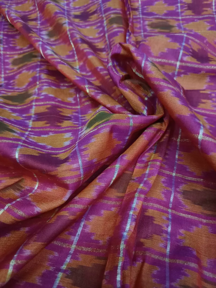 Woven Pure Soft Silk Double Ikat Handloom Fabric