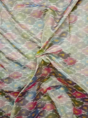 Woven Pure Soft Silk Double Ikat Handloom Fabric
