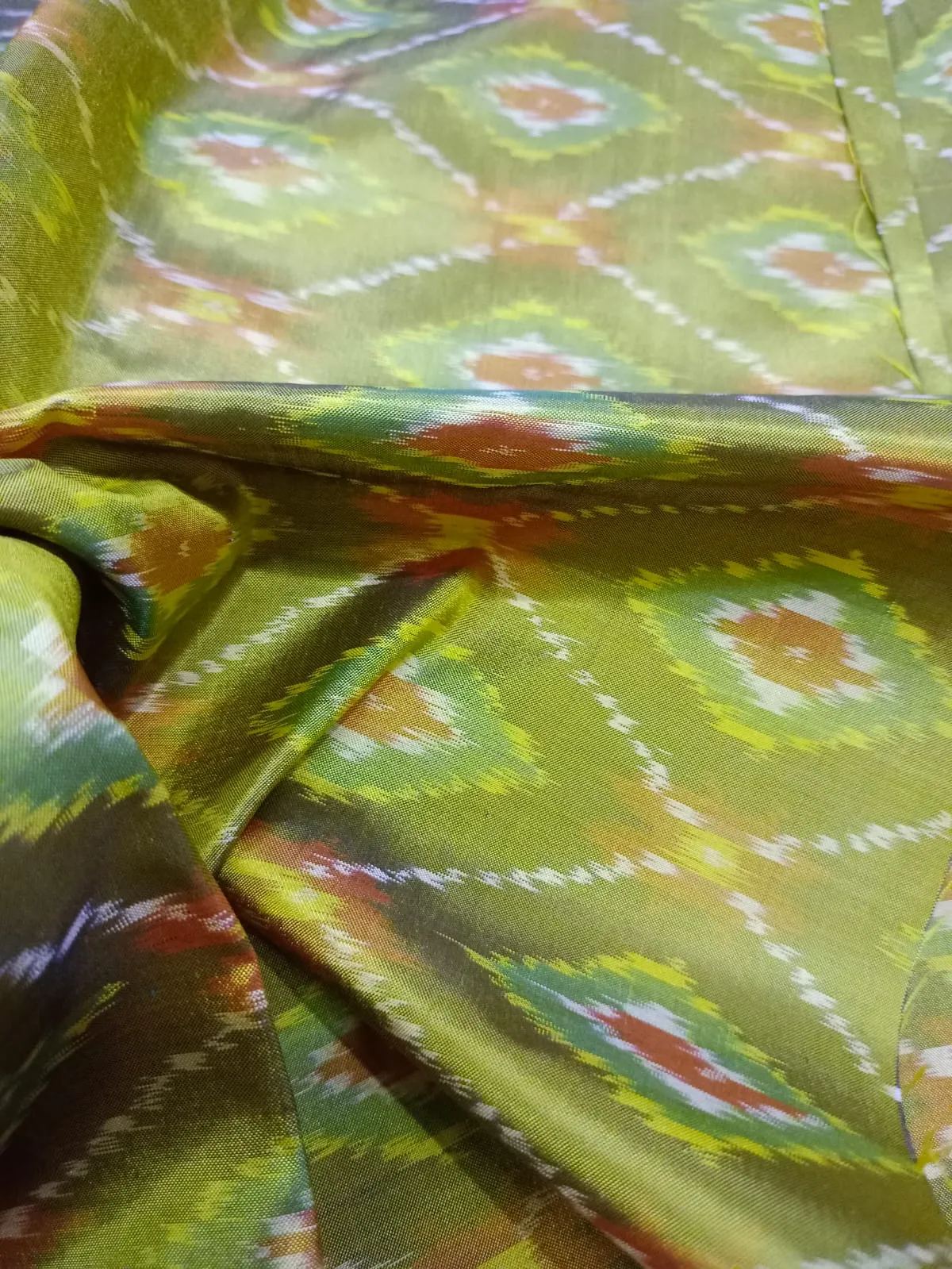 Woven Pure Soft Silk Double Ikat Handloom Fabric