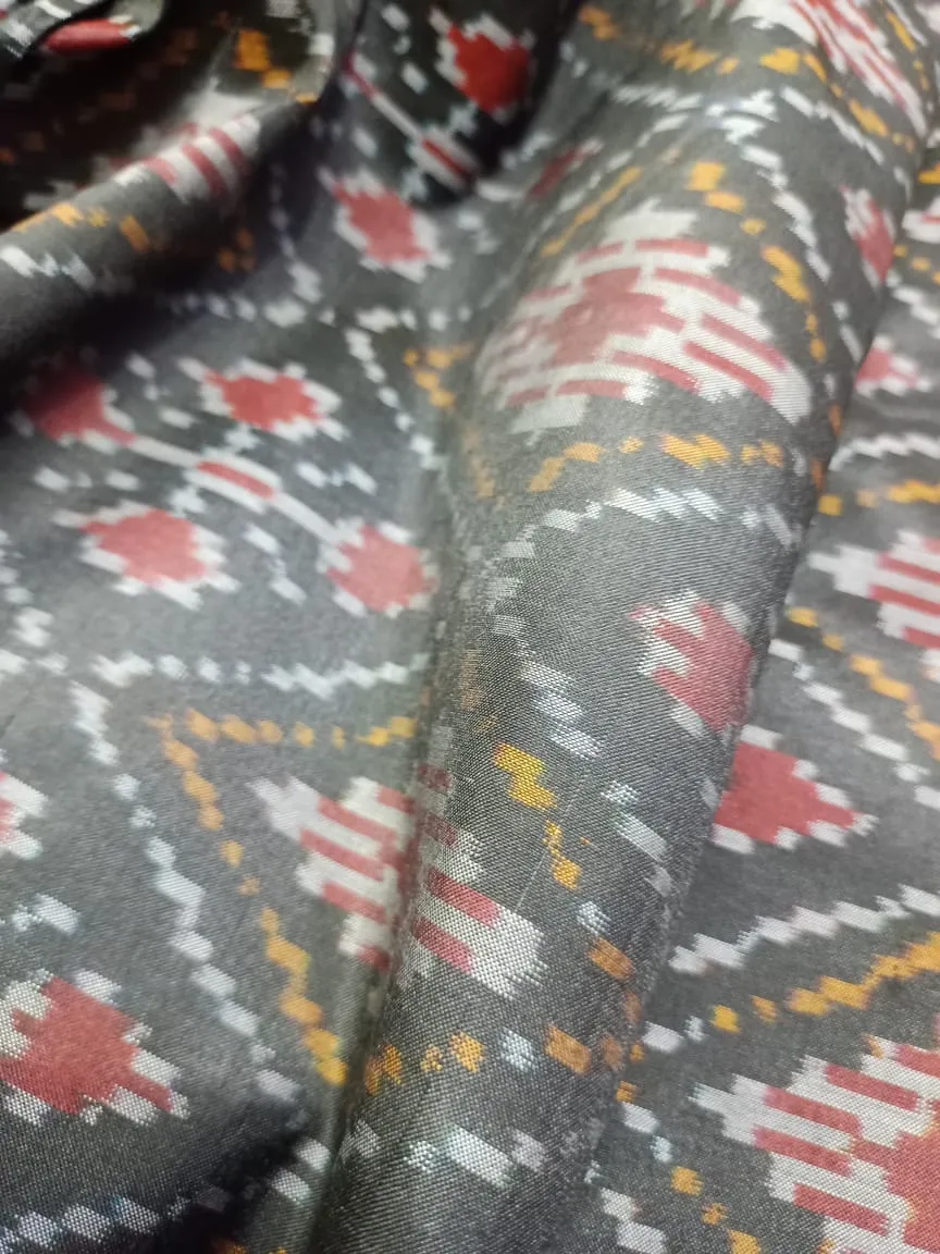 Woven Pure Soft Silk Double Ikat Handloom Fabric