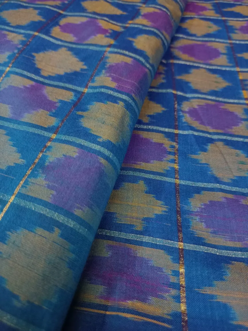 Woven Pure Soft Silk Double Ikat Handloom Fabric