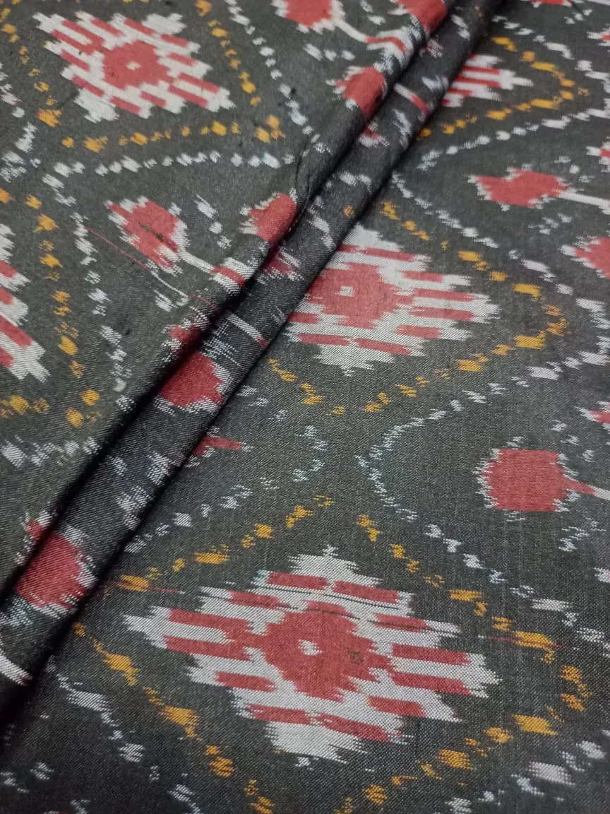 Woven Pure Soft Silk Double Ikat Handloom Fabric