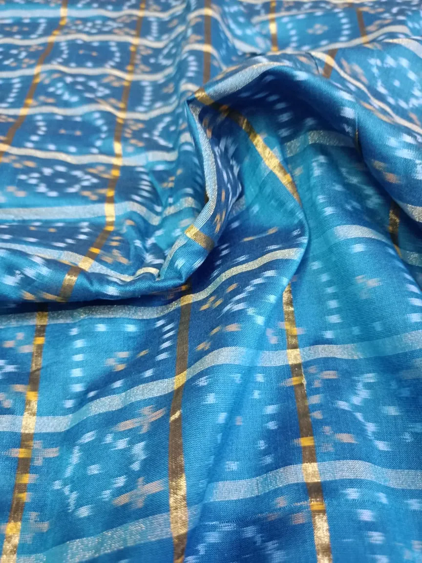 Woven Pure Soft Silk Double Ikat Handloom Fabric