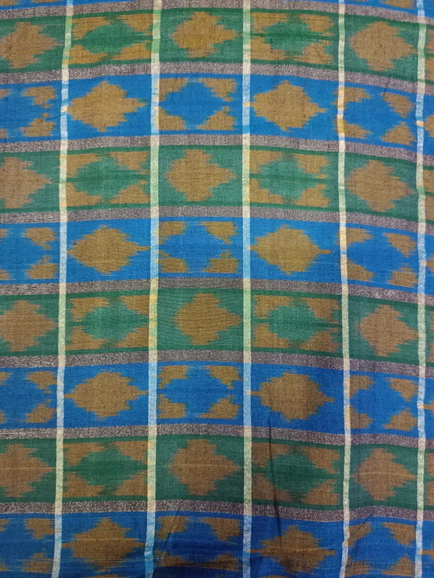 Woven Pure Soft Silk Double Ikat Handloom Fabric